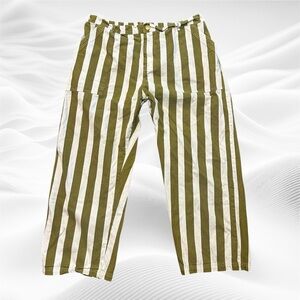 Big Bud Press Olive Green White Vintage Stripe Work Pants Size 3XL